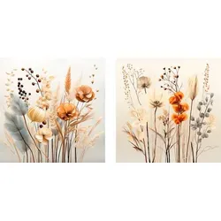 Produktbild EUROART Glasbild 20 x 40 cm Boho Flowers III Glas Weiß