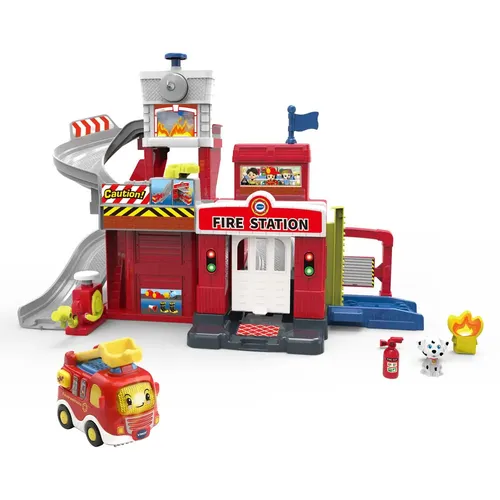 VTech Tut Tut Baby Flitzer - Feuerwache, interaktives Feuerwehr-Spielset mit Melodien und beweglichen Elementen für Kinder von 1-5 Jahren