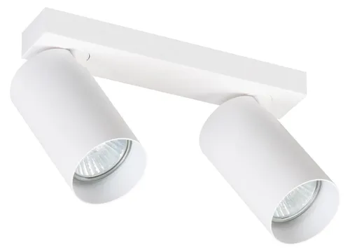 Kleiner 2-flammiger GU10 Deckenstrahler in Weiß - Schwenkbare Metalllampe - Kompakter 2-flammiger Deckenstrahler aus Metall in Weiß. Ideal für gezielte Beleuchtung in kleinen Räumen. Individuelle Leuchtmittelwahl für flexibles Lichtdesign.