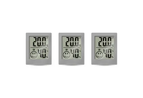 Miraval Klimamesser Thermo-/ Hygrometer 3-er Set, (Inklusive Akku), Hygrometer, Thermometer, Smiley Anzeige