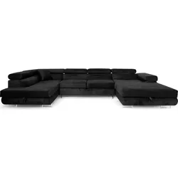 SOFILAND Ecksofa Aller U XXL mit Schlaffunktion - Sofas & Couches - Geräumiges Ecksofa mit 345 cm Breite, flexiblen Kopfstützen und zwei Bettkästen für zusätzlichen Stauraum. Hochwertiger JASMINE-Stoff für Pflegeleichtigkeit und elegantes Design.