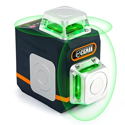 Kreuzlinienlaser, 2x360 Grün Grad Selbstnivellierend Laser Wasserwaage, Kreuzlaser mit wiederaufladbare Batterie (USB-Aufladung) bis 30m Arbeitsbereich, inkl. Magnethalterung und mini-Stativ