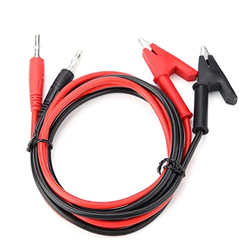 4mm Bananenstecker auf Krokodilklemme Prüfkabel 2er Set Silikon Messleitung 1M für Multimeter Elektronische Tests