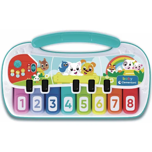 Clementoni Baby La Pianola dei Animali - Piano Kids Prime Note, Musikspiel 18 Monate, interaktive elektronische Tastatur, Musikinstrument für die frühkindliche Kindheit, Lichter und Geräusche,