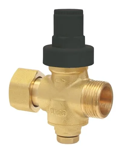 Kolbendruckminderer - - SOMATHERM TI nut/Male Laufrades 20/27 - Manometer Buchse unter - Einstellen des Drucks stromabwärts Schlitzschraube - Maximaler Eingangsdruck: 16 bar