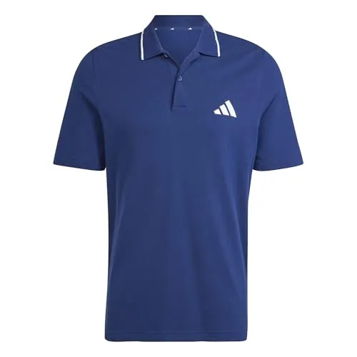 ADIDAS Herren Polo Essentials Small Logo Piqué - Poloshirt aus recycelten Materialien, modern geschnitten mit Seitenschlitzen für optimale Bewegungsfreiheit – ideal für Büro und Freizeit.