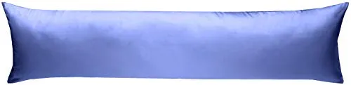Bettwaesche-mit-Stil Mako-Satin Seitenschläferkissen Bezug aus 100% Baumwolle (Baumwollsatin) Uni/einfarbig (40 cm x 145 cm, Hellblau)