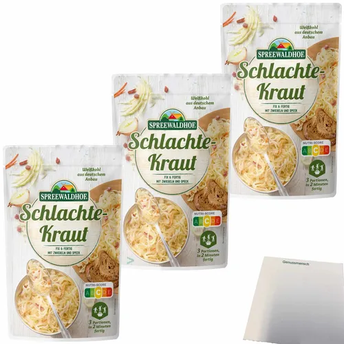 Spreewaldhof Schlachtekraut Fix und Fertig mit Zwiebeln und Speck 3x400g usy
