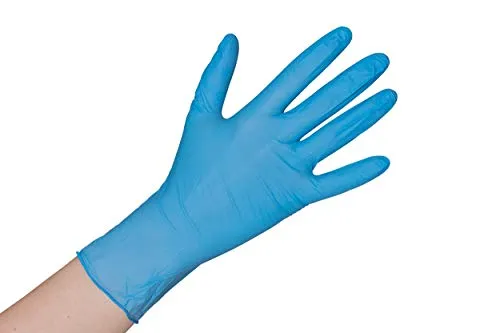 Nitrilhandschuhe puderfrei blau 100 Stück Größe S - XL Einmalhandschuhe Nitril Einweg- Handschuhe ohne Latex (Gr. L, Blau)
