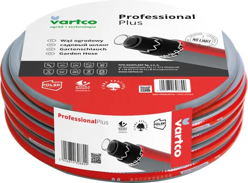 Vartco Professional Plus Gartenschlauch 50m - Gartenschlauch mit 30 bar Berstdruck, UV- und Frostschutz sowie Anti-Twist-Funktion für optimale Nutzung im Außenbereich.