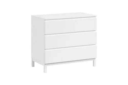 aufm Kessel Wickelkommode Keely in Kiefer Weiß mit Wickelaufsatz und Schubladen - Praktische Wickelkommode mit 3 großen Schubladen für viel Stauraum. Pflegeleichte Oberfläche, modernes Design und stabile Konstruktion für das Baby- und Kinderzimmer. Einfache Selbstmontage.