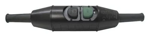 Bachmann 919.018 Personenschutz-Zwischenstecker PRCD-K 230 V Schwarz IP55 - Steckverbinder für sicheren Personenschutz, ideal für den Einsatz im Außenbereich dank IP55 Schutzklasse.