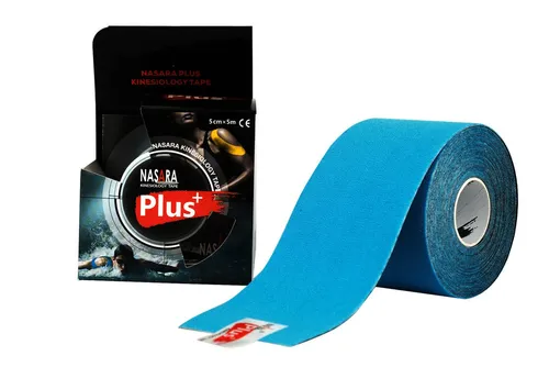 NASARA Kinesiologie-Tape Plus Tape 5cm x 5m in 4 Farben, ideal für Sportler