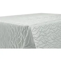 Beautex Tischdecke Tischdecke Streifen, bügelfreie, fleckabweisend, pflegeleicht (1-tlg) grau|silberfarben Rund | 160 cm x 160 cm