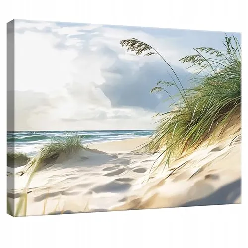 WallArena - Leinwand Bilder - Meer - 60x40 cm Leinwandbilder - Bild auf leinwand - Wandbild XXL groß Wandbilder für Wohnzimmer Schlafzimmer Wohnzimmerbilder Modern kunstdruck - Strand