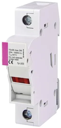 ETI Elektrotechnik 002540211 EFH 10 DC 1p LED Sicherungshalter Passend für (Sicherungen) Feinsicherung 10.3 x 38mm 25A 1000V 1St.