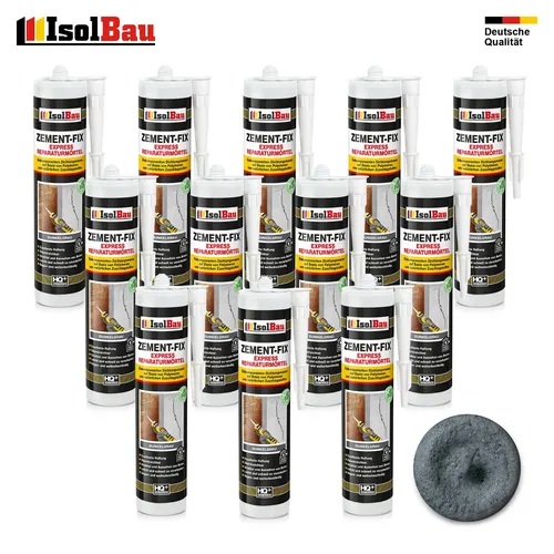 300ml Express Reparaturmörtel Zement-Fix Dunkelgrau Fugenmörtel Mörtel 12 x