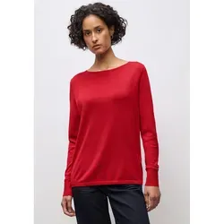 Street One Damen 3015618 Basic Pullover in Racing Red, Größe 42 EU - Eleganter Damenpullover mit U-Boot-Ausschnitt, ideal für jeden Anlass. Angenehmer Tragekomfort und perfekte Passform in Größe 42.