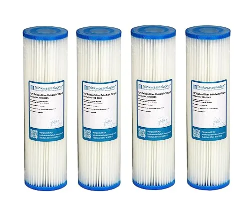 Trinkwasserladen 4X 10 Sediment Wasserfilter (Pleated Polyester) 10 µm