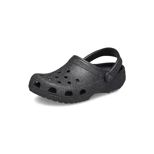 Crocs Classic Glitter Clog 38-39 EU in Schwarz mit Glitzer - Stylische Clogs mit Glitzereffekt, ideal für den Alltag. Leicht, flexibel und mit Belüftungsöffnungen für optimalen Komfort. Perfekt für Damen und Herren, mit anpassbarem Fersenriemen für sicheren Sitz.