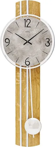AMS Pendelwanduhr W7466 – Elegante Quarzuhr im Holzgehäuse - Wohnaccessoires: Diese stilvolle Pendelwanduhr aus Eichenholz vereint zeitlose Eleganz mit präziser Quarz-Technologie und ist perfekt für Esszimmer und Wohnzimmer. Made in Germany!