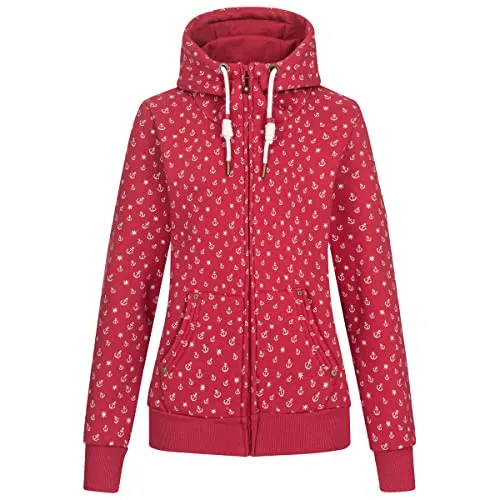 Ankerglut Damen Hoodie Sweatshirt Sweatjacke Langarmshirt #ankergluthafen Kapuzenpullover, red, 46