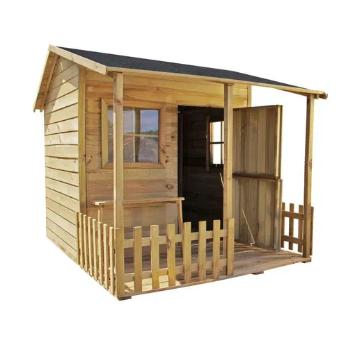 4iQ Kinder-Holz-Gartenhaus „Malwinka“ – Spielhaus für draußen 191,8x152,4x111,9 cm, Gartenhaus für Kinder