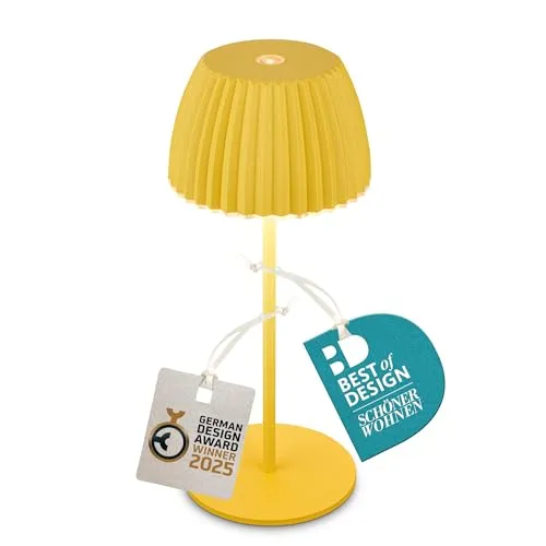 Riffle Mini LED Tischlampe in gelb von Briloner