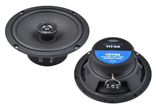 Hifonics TRX62 2-Wege Koax-System - Car-HiFi-Lautsprecher mit 90 Watt RMS Leistung, ultrakompakter Mylarhochtöner und hochwertiger MICA/Papier Membran für beeindruckenden Sound im Auto.