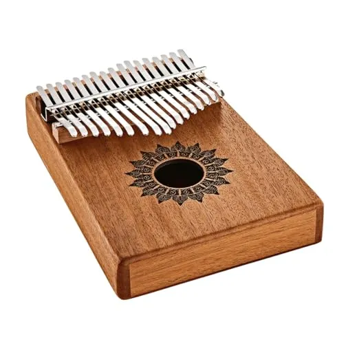 Sonic Energy Kalimba 17 Töne – C-Dur aus Mahagoniholz - Fingerklavier für Meditation und Yoga, intuitives Spielen ohne Vorkenntnisse, inkl. Zubehör für perfekten Klang und einfache Handhabung.