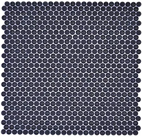 Glasmosaik Fliese Knopf Enamel mix schwarz glänzend/matt für WAND BAD WC KÜCHE FLIESENSPIEGEL THEKENVERKLEIDUNG BADEWANNENVERKLEIDUNG