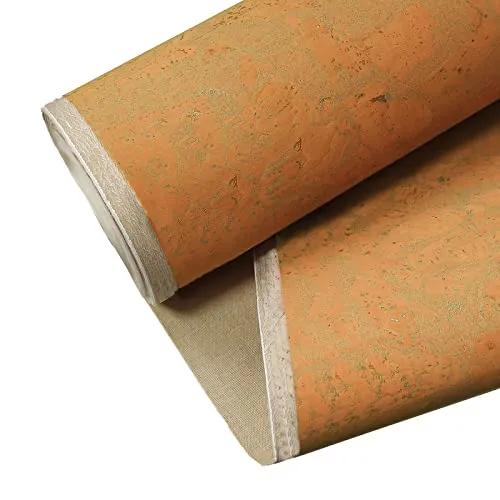 Korkstoff Korkleder 0,25 x 1,4m uni Meterware Kork Natur vegan Korkleder Korkhaut, Farbe:senfgelb