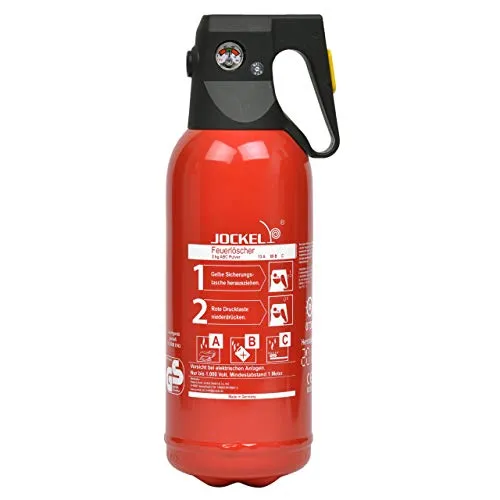 Jockel PS2J 13 - 2kg Pulver-Dauerdruck-Feuerlöscher - Feuerlöscher mit 2 kg Löschpulver, ideal für den Einsatz in Wohn- und Geschäftsräumen, bietet hohe Sicherheit und schnelle Einsatzbereitschaft.