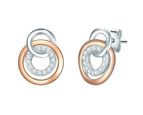 Rafaela Donata Paar Ohrstecker silber/roségold - Elegante Ohrstecker aus Sterlingsilber mit glitzernden Zirkonia, die jedem Outfit das gewisse Etwas verleihen. Ein Must-Have für stilbewusste Damen!