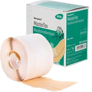 Wero Pflaster MasterTex Wundschnellverband 1 Rolle, wasserfest, elastisch, atmungsaktiv, 5m x 4cm