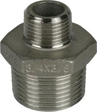 Adapter 3/4' AG x 3/8' AG aus Edelstahl (Reduziernippel)