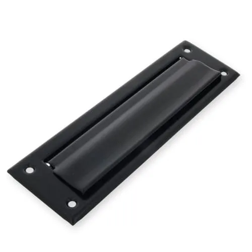 Amig - Schwarzer Briefeinwurf Mod. 2 - Klappe für Wände oder Türen - Briefsammler mit Stahlklappe - 342 x 73 mm - Einwurfmaß: 312 x 43 mm - Farbe: matt schwarz - Briefeinwurföffnung