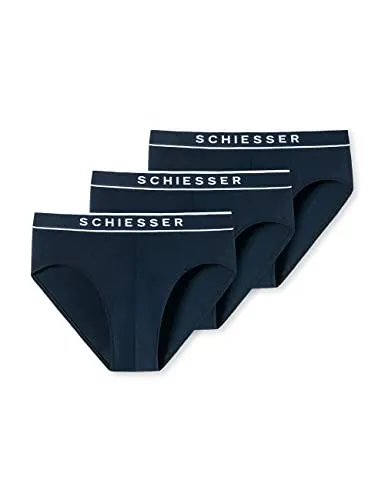 Schiesser Herren 3 PACK Slips Bio Baumwolle - Herren-Slips aus 95% Bio-Baumwolle, angenehm weich und umweltfreundlich, ideal für den täglichen Tragekomfort.
