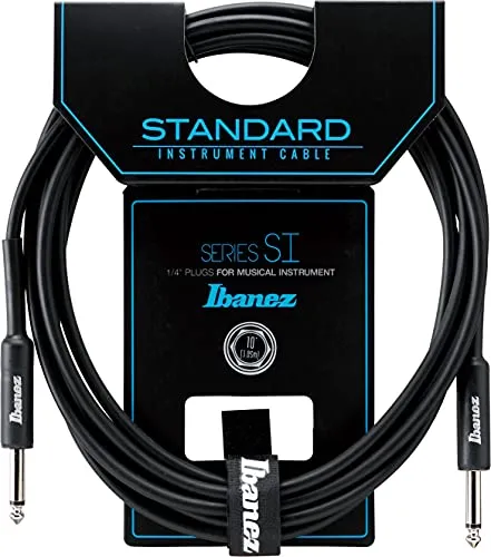 IBANEZ SI Serie (Standard) Instrumentenkabel - - 2 gerade Stecker - Klinke - Klinke, Schwarz - 3,05 m / 10 ft (SI10)
