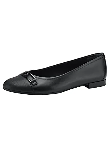 Tamaris Damen Klassische Ballerinas, Frauen Flats,Ballerina-Schuhe,Ballett-Schuhe,Ballet-Flats,flach,Ausgehschuhe,Abendschuhe,Black,41 EU