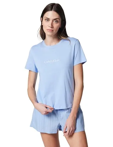 Calvin Klein Underwear Schlafanzug S/S TEE SHORT SET - Nachtwäsche in Frozen Fjord mit elastischem Bund, aus 100% Baumwolle für höchsten Komfort und einen lässigen Look.