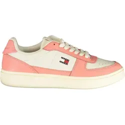 Eleganter Weißer Damensportschuh mit Rosa Akzenten - Stilvoller Damensportschuh in Weiß mit trendigen rosa Akzenten. Ideal für modebewusste Sportlerinnen, bietet er sicheren Halt und ein modernes Design. Perfekt für Sport und Freizeit!