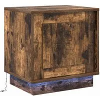 vidaXL Nachttisch mit LED-Leuchten in Räuchereiche