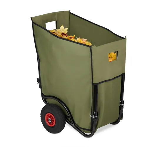 Laubwagen Gartentrolley 160 L - Klappbar und robust - Schubkarren für Gartenarbeiten, klappbar für einfache Lagerung, mit einer Tragkraft von 45 kg und einem Volumen von 160 L für effizientes Laubsammeln.