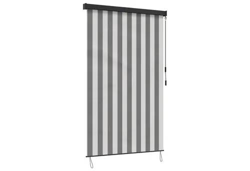 Rollo Rollo Anthrazit und Weiß 100 x 250 cm Stoff und Aluminium, vidaXL