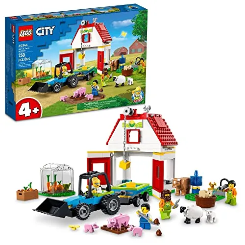 LEGO City Barn & Farm Animals 60346 Bauspielzeug Set für Kinder, Vorschuljungen und Mädchen ab 4 Jahren (230 Teile)