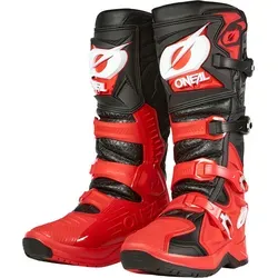 ONeal RMX Pro Stiefel - Schwarz/Rot - 42 EU - Motorradstiefel mit Dual-Verbund-Gummisohle für perfekten Grip und maximalen Komfort, zertifiziert nach EN13634-2017 für höchsten Schutz.