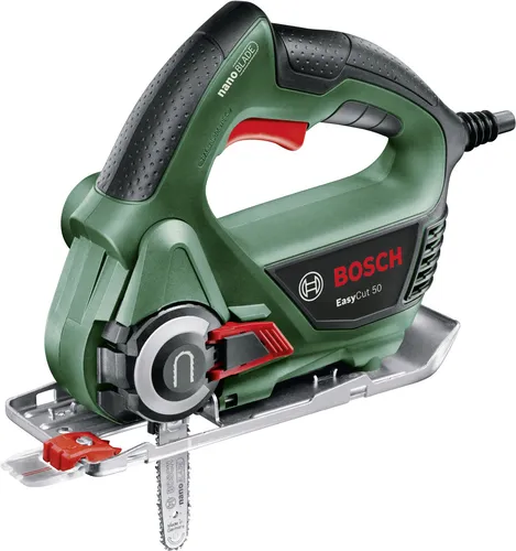 Bosch EasyCut 50 - 500 Watt Mikro-Kettensäge, perfekte Geradschnitte bis 50 mm Tiefe in Holz und Kunststoff, ideal für Hobby und Heimwerker