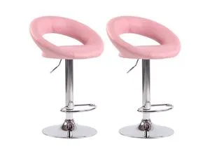 CLP 2er Set Barhocker Olinda Kunstleder in pink von CLP