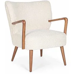 Sessel Moritz aus Teddy Stoff, Weiß von Bizzotto